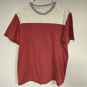 GAP Men’s Rust /Tan Colorblock Crew Neck Short Sleeve Tee T-shirt, L